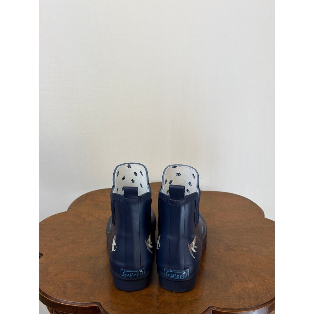 NIB Galleria Chelsea Rain Boots Navy Cat / Dog Rainboots #0595 SZ 11 - Picture 4 of 8